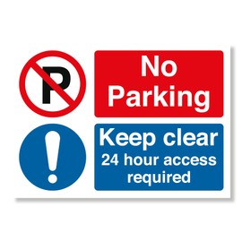 Punkcards - 4 x No Parking Keep Clear - 24 hour access required - Safety Sign - Warning Sign - A4 210mm x 297mm 3mm Foamex - Outdoor or Indoor Use - Manufactured in UK