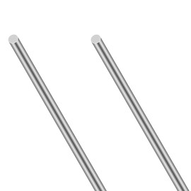 LAVMHAB 304 Stainless Steel Round Rod 10mm x 200mm, Solid Steel Shaft Rods Bar for DIY Crafts Models (2pcs)