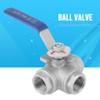 1pc Ball Valve,Stainless Steel SUS304 Pipe Ball Valve Three-Way T-Type