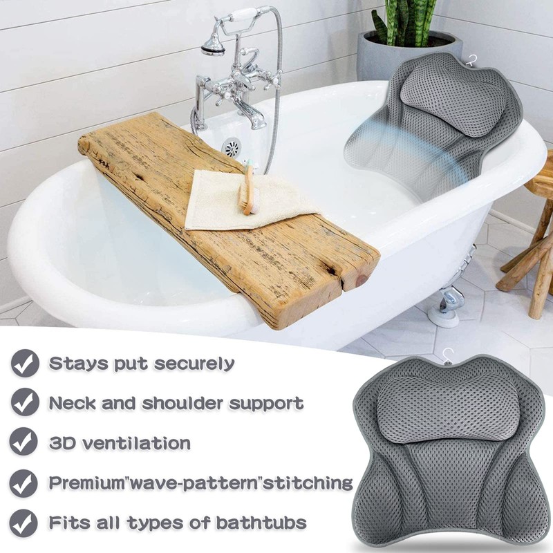 Purpledi Bath Pillow, Bath Pillow as Neck and Neck Pillow