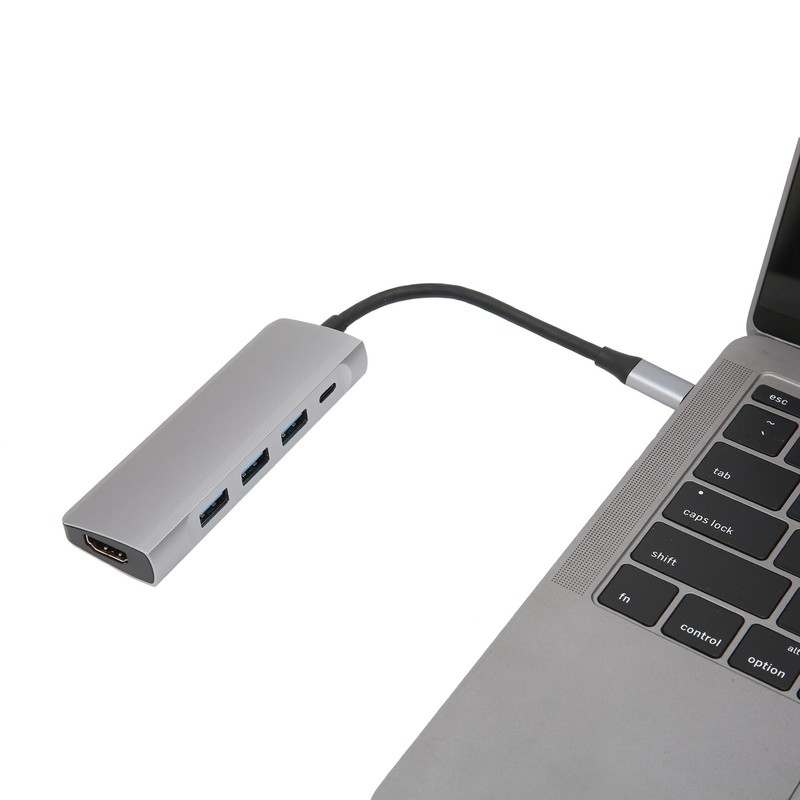 USB C Splitter Silver 5Gbps Speed Heat Dissipation Function Smart