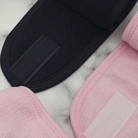 Black Velcro Face Wash Headband Face Wash Headband 4ea