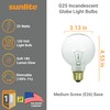 Sunlite 41733 G25 Globe Incandescent Light Bulbs, 25 Watts, Medium