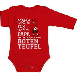 Shirtgeil Kaiserslautern Baby Bodysuit Long Sleeve Boy - Papa machte Mich zum Rotten Teufel Gift, red