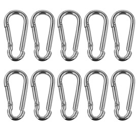 Winova Lissey Carabiner Spring Hook Keychain 304 Stainless Steel Spring Snap Hook, Load Capacity 176.4 lbs (80 kg), Length 2.0 x Width 0.9 inch (2.4 cm) Thickness x 0.2 inch (5 mm) x Thickness 0.2
