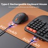 MEETION Wave Ergonomic Keyboard and Mouse Wireless, USB/Bluetooth Wave Ergo
