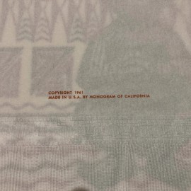 Vintage 1961 MONOGRAM Tiki Tapa Paper Napkin Hawaii Luau Mug Statue Bar Lounge