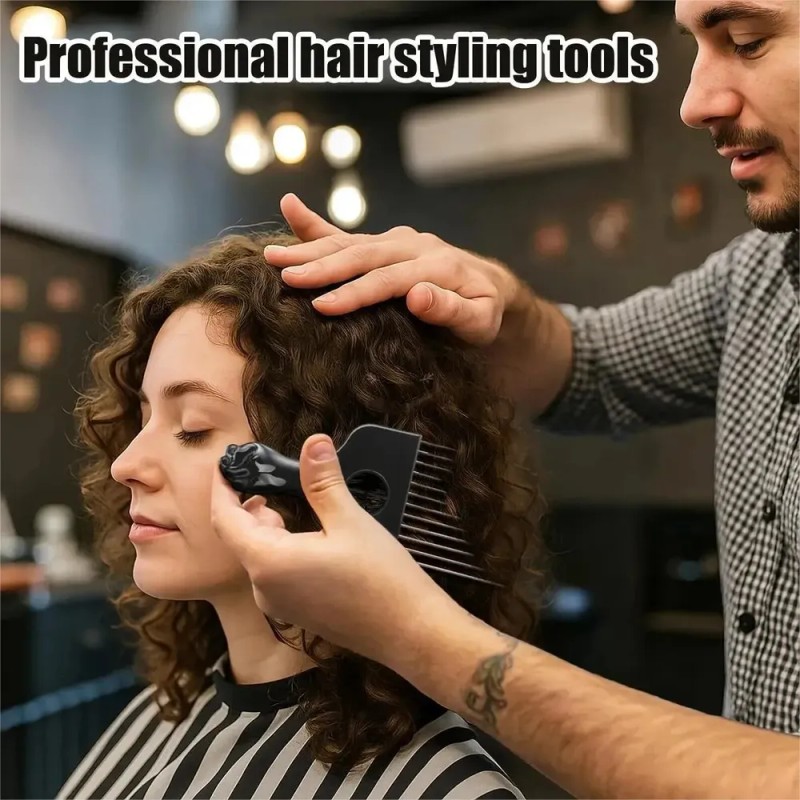3pz Juego De Acero Peine Para Cabello Rizado Afro Unisexo