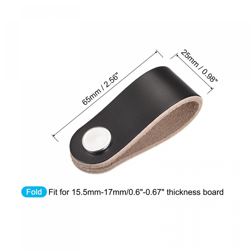 sourcing map Leather Drawer Pulls, 2.56" 2Pcs Surface Leather Furniture