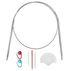 24inch (60cm) Stainless Steel Circular Knitting Needle Size US 4 (3.5mm) Metal Knitting Needles Set for Making Sweater Shawl Scarf
