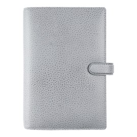 Filofax Finsbury Organizer, Personal Size, Slate Grey - Traditional Grained Leather, Six Rings, Week-to-View Calendar Diary, Multilingual, 2023 (C029510-23)