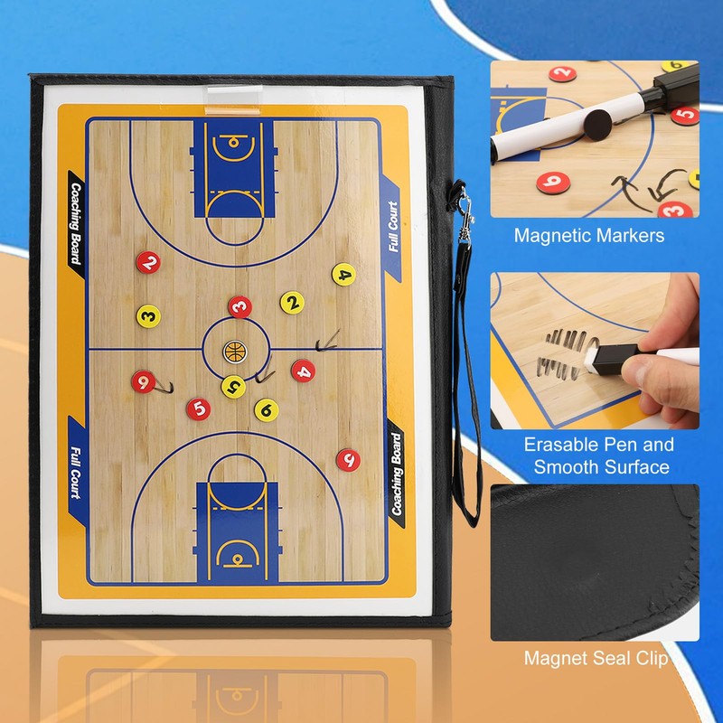 Basketball Coaching Board with Magnetic Makers Marker Pen Basketball Training
