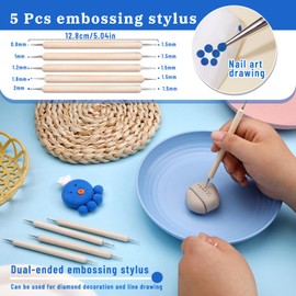 JUAYING Polymer Clay Tools, Pottery Clay Sculpting Tools, 39PCS Polymer Modelling Tool Set Wood Carving Tool for Sculpture, Modelling, Dotting, Pottery Craft, Engraving, Shaping, Embossing