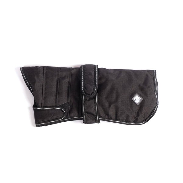 Danish Design Hundegeschirr, wasserdicht, Winddicht, atmungsaktiv, Thermo-Komfort, 25 cm, Schwarz