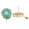 SUNYIK Natural Quartz Geode Druzy Stud Earrings, Irregular Green
