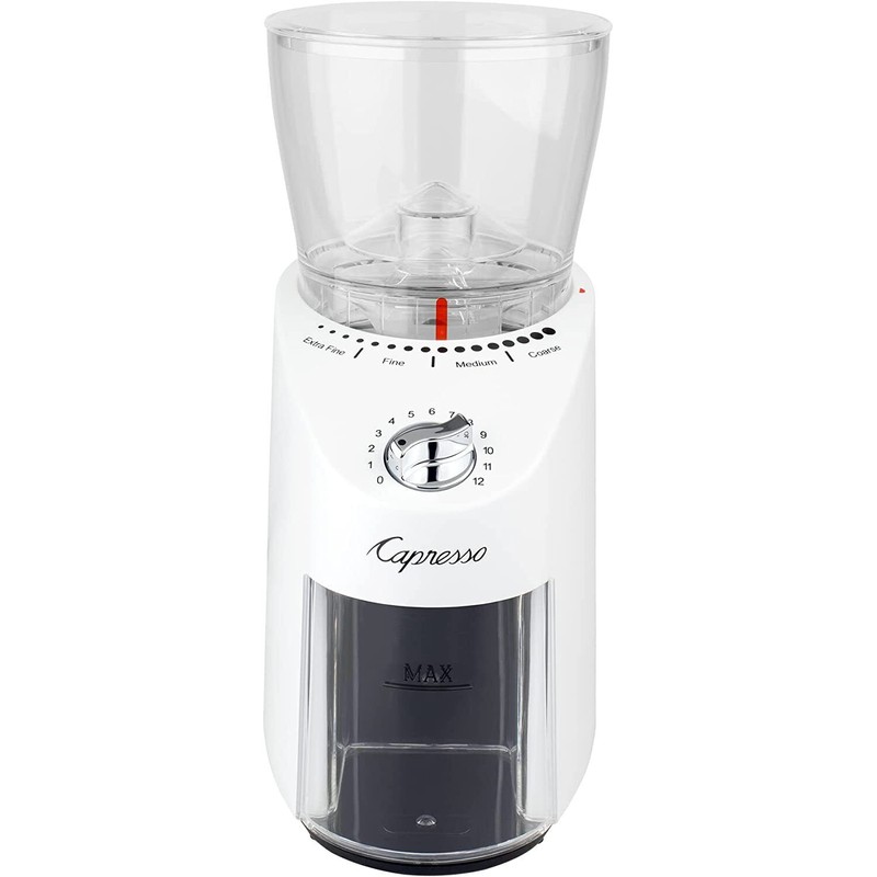 Capresso Infinity Plus Conical Burr Coffee Grinder - White