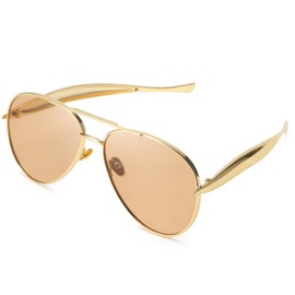 SODQW Aviator Sunglasses for Women Men Trendy Designer Metal Sun Glasses with UV400 Gold Metal Frame Ladies Shades