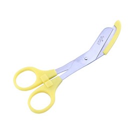 Bandage Scissors Round Tip for Nurses,Veterinary and Home Use with with Colored Safety Guard 5 -Colors (Yellow)