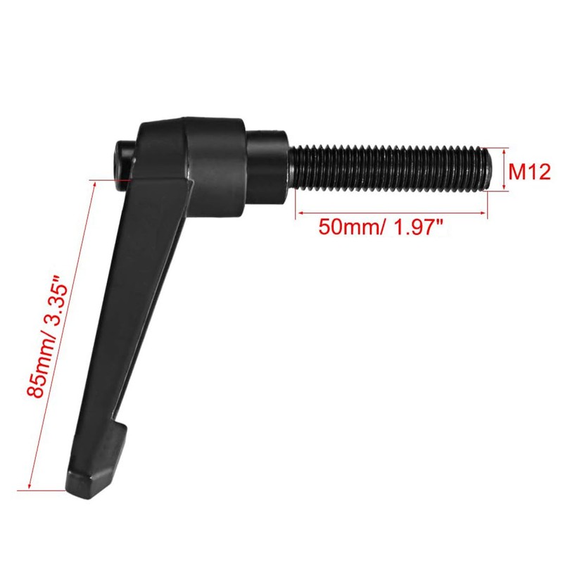 TA-VIGOR 1Pcs Adjustable Clamping Lever Handles, M12 x 50mm Locking