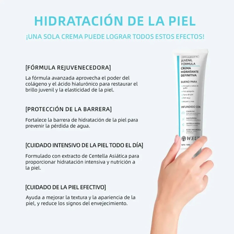 Set Cuidado Facial Weud Con Serum Crema Acido Hidratante