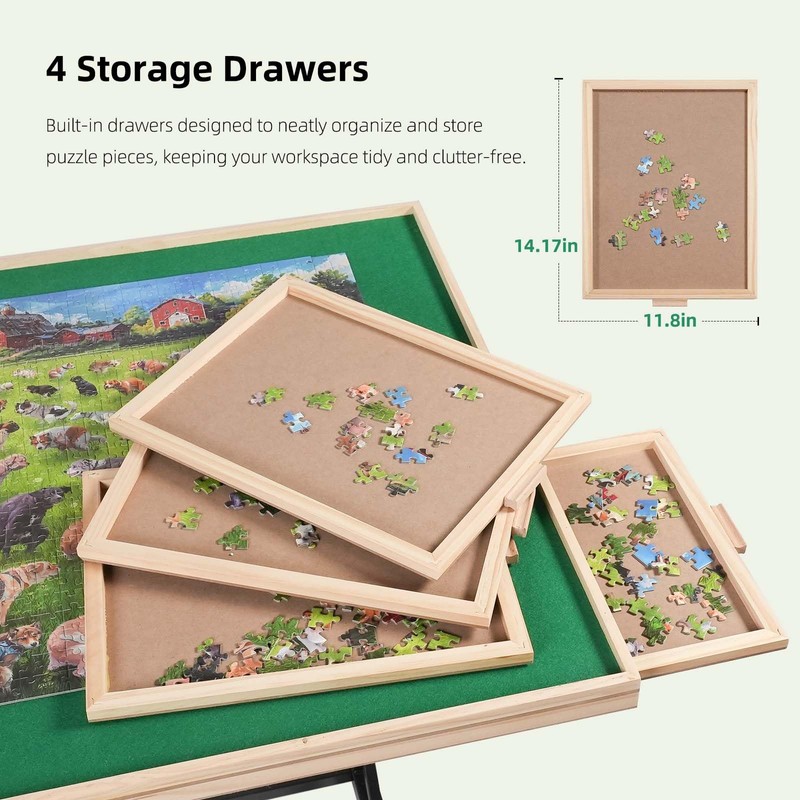 ALL4JIG 2000 Pieces Puzzle Table for Adults Gifts, Wooden Jigsaw
