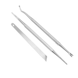 Baluue 3pcs Stainless Steel Toenail and Cuticle Care Set Nail Dead Skin Remover and Pedicure Tools for Home and Salon Use Portable and Lightweight Manicure Kit