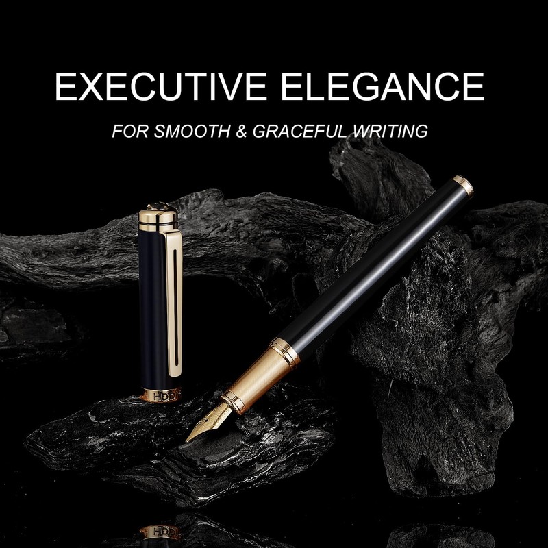 HDDNB Black Luxury Fountain Pen Set for Men and Women
