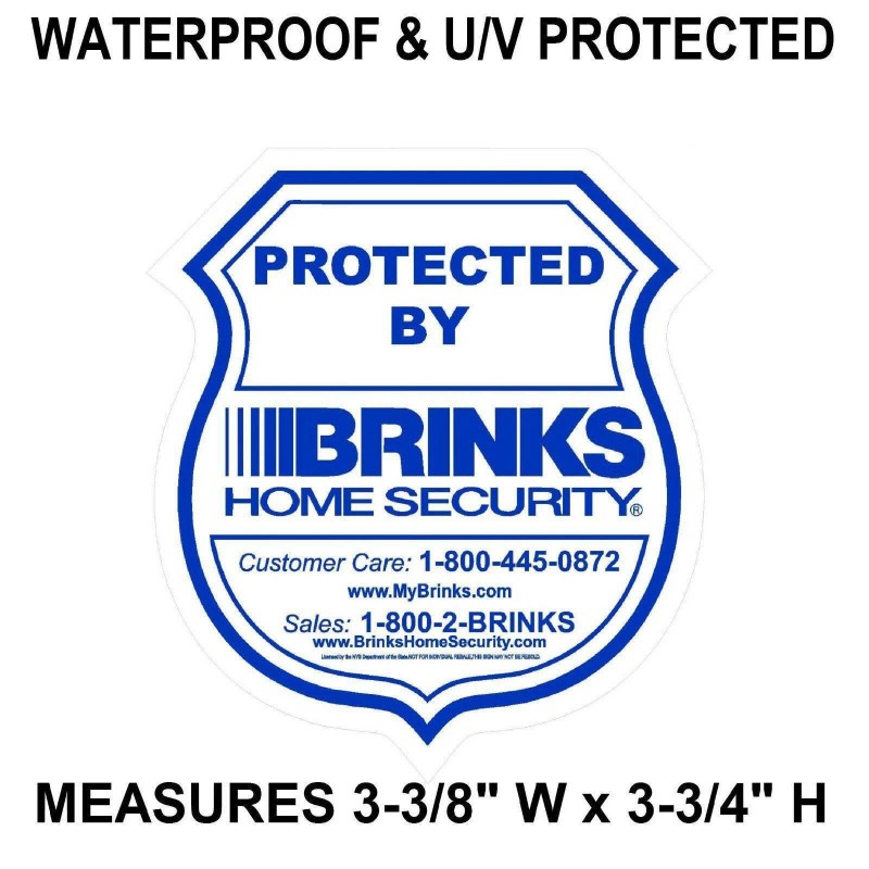 ADT BRINKS Home Security Stickers Window Decals sign For Brinks