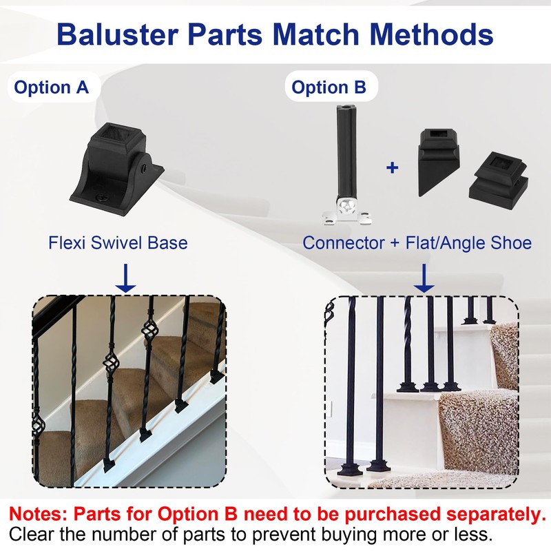 30-Pack Iron Stair Balusters – 44" Square Hollow Metal Spindles