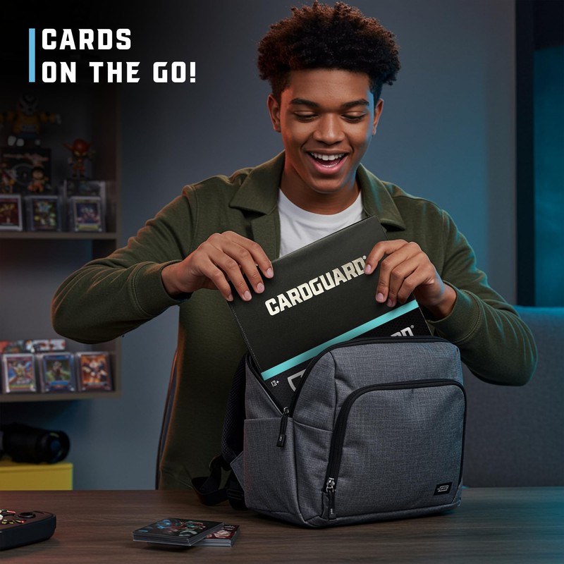 CardGuard Premium 3” Trading Card Binder – 100 Side-Loading Pages