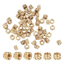 PATIKIL M4x4x6.31 mm Brass Threaded Insert, 70 Pcs Metric knurled Nuts Heat Set Insert for Plastic & 3D Printing Components