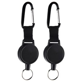 KUUQA 2 Pack Retractable Keychain Heavy-Duty Retractable Keychains Retractable ID Badges Holder with 65cm/ 25 Inches Steel Wire Rope
