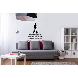 You Cannot Undo The Moves Chess Inspirational Quote Wall Decal Pieces Figures Vinyl Sticker Motivational Saying Art Strategy Game Sports Decorations for Home Living Room Hallway Club Decor hq157