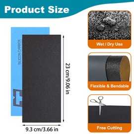 36PCS Wet and Dry Sandpaper, Silicon Carbide Sanding Papers 120-3000 Grits for Cars Polishing Walls Metal Wood Furniture Sanding, Wet/Dry Sandpaper Sheets Kit (9.06x3.66 Inch)