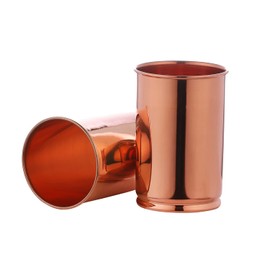 AncientImpex Juego de 2 vasos de cobre puro (99,74 %) para servir agua, capacidad de 350 ml
