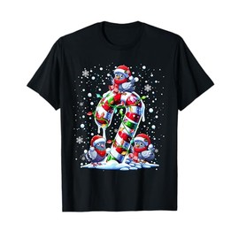 Three Santa Pigeons On Candy Cane Christmas Kids Toddler T-Shirt