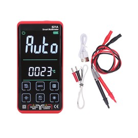 Digital Multimeter Kit Smart Touch Screen Rechargeable Large Screen High Accuracy Automatic Fire Prevention Tester Red