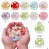 Stiesy 100Pcs Mixed Colour Acrylic Crackle Beads Round Spacer Loose