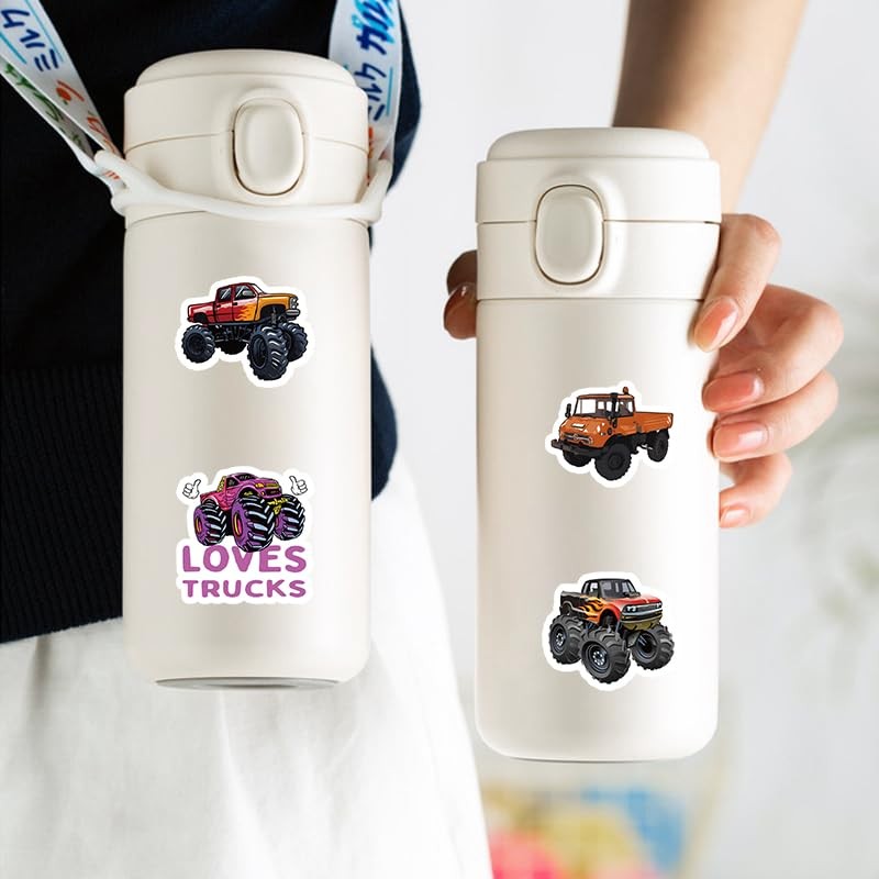 100pcs Monster Jam Trucks Stickers Kawaii Small Stickers Decorative Masking