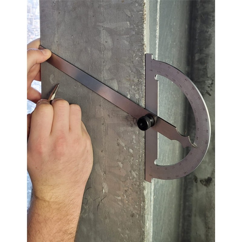 WRS Precision Protractor Scale Matte Chrome Anti-Glare with Metal Locking