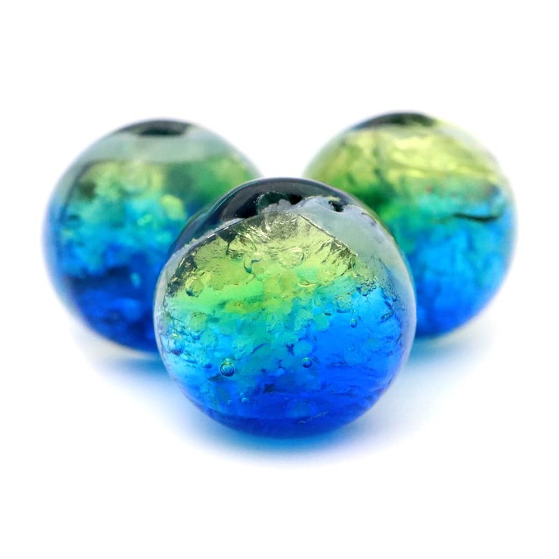 Keramarin Firefly Glass Beads, 0.3 inches (8 mm), Luminous, Noctilucent,