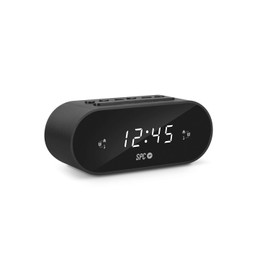 SPC Frodi Compact Radio Alarm Clock with LED Display, FM Radio, 10 Memories and 2 Alarm Functions, Digital Radio Alarm Clock - Black