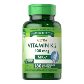 Nature's Truth Vitamina K2 100mcg Huesos Saludables (180) Cáps Americano Sabor Sin Sabor