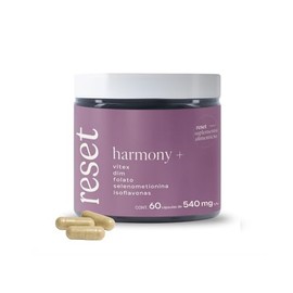 RESET WELLNESS | HARMONY + con Vitex, DIM, Folato, Selenometionina, Isoflavonas, 60 cápsulas de 540 mg