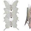 Christmas 3 Pack Clip on Feather Butterfly with Glitter Tree