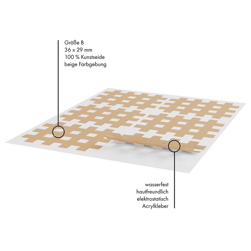Kintex Cross Tape, ABC, 3 Farben und 3 Größen, Cross