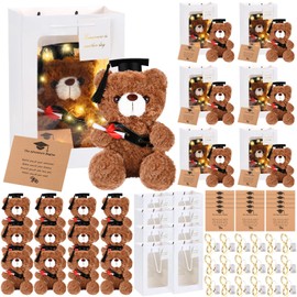 Leitee 30 Sets Graduation Bears Bulk 9 Inch Animal Plush Bear 2025 Stuffed Bear Dolls Graduate Exquisite Bear Gifts for Graduation Day School Grads Party Favors