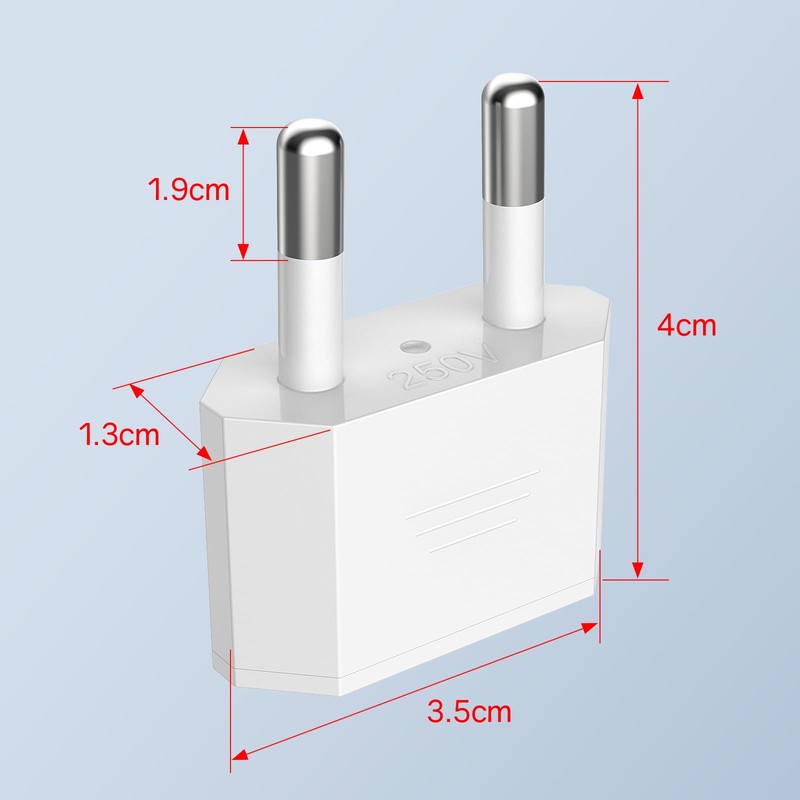 VIEVRE US to EU Adapter, 2 Pin Adapter, USA Germany
