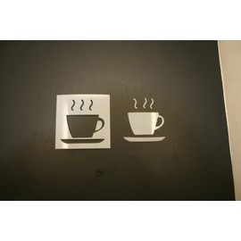 Coffee Cup 3 Reusable Mylar Stencil - Art Supplies DIY Crafts Scrapbooking Painting 8"