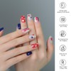 Semi Cured Gel Nail Strips 4th of July Patriotic Extra